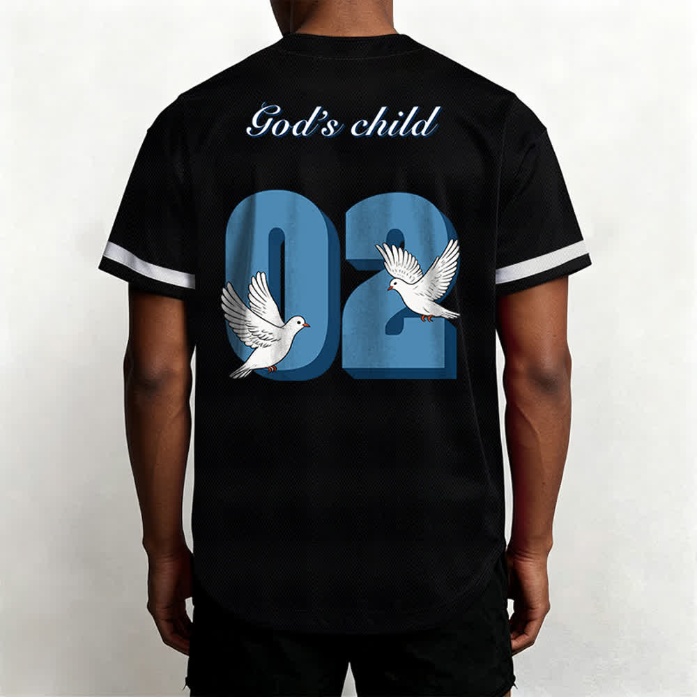 Christianartworkshop Camiseta de béisbol con diseño inspirador de paloma y número "El hijo de Dios" - image 4