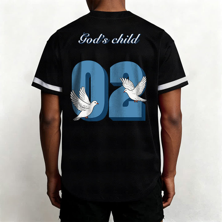 Christianartworkshop Camiseta de béisbol con diseño inspirador de paloma y número "El hijo de Dios" - image 4
