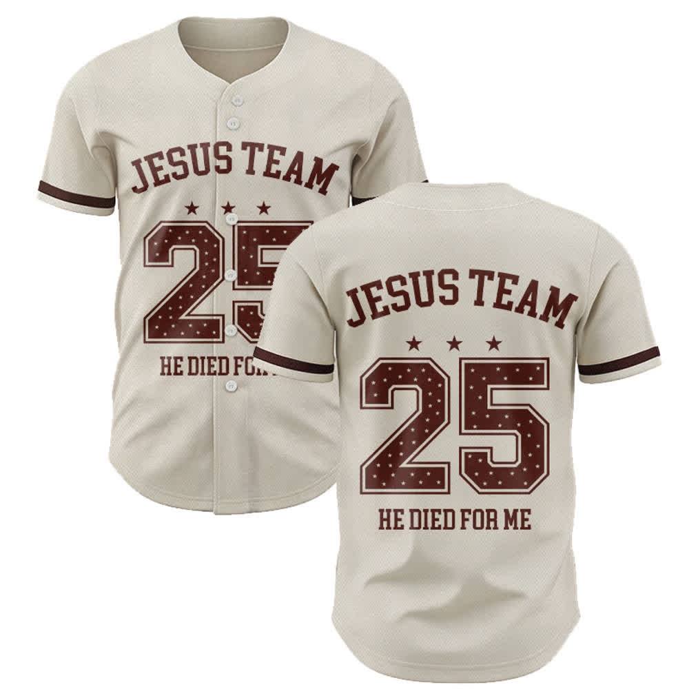 Christianartworkshop Camiseta de béisbol del equipo de Jesús 25: Él murió por mí. Faith. - 5XL - image 0