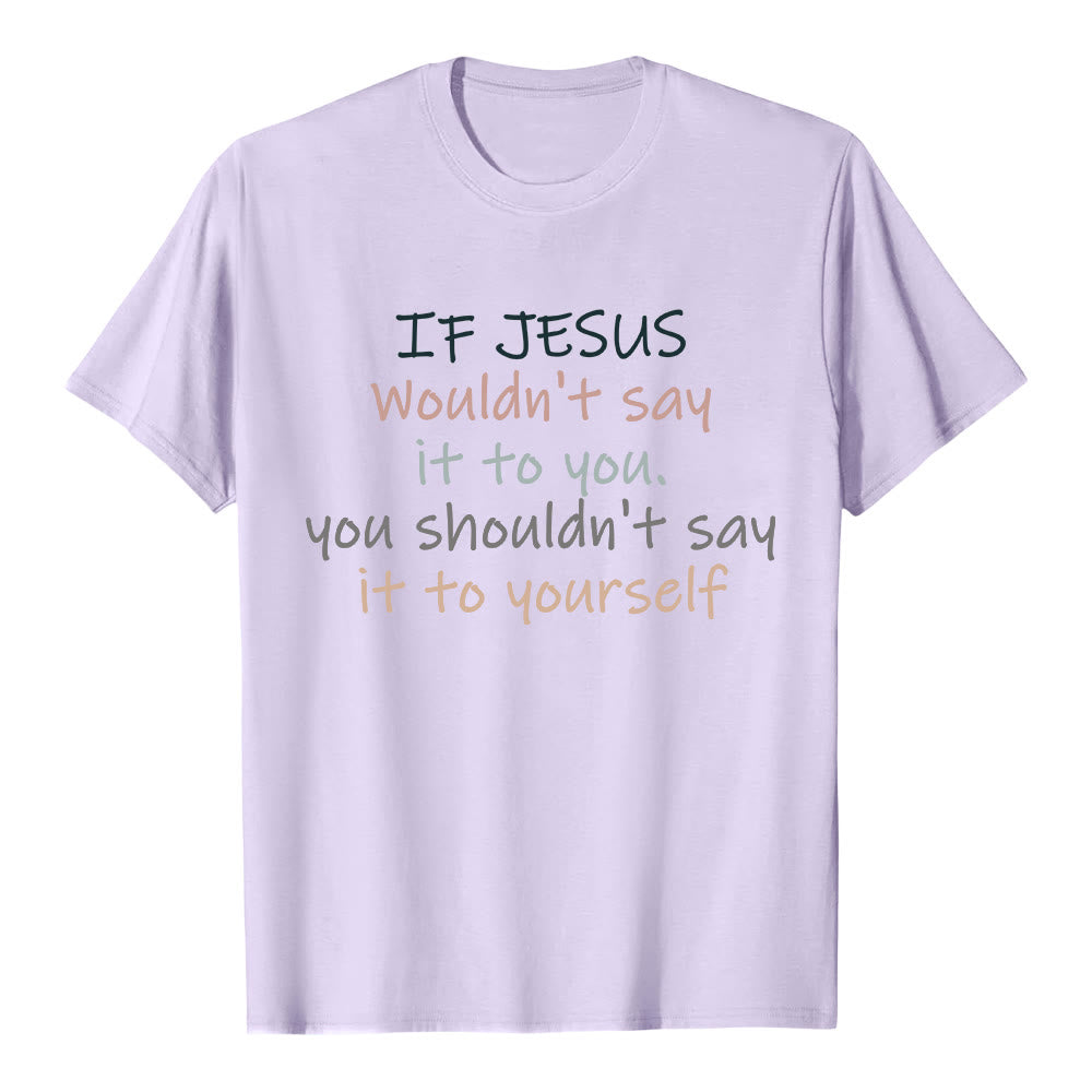 Christianartworkshop Camiseta clásica con estampado de letras coloridas "Si Jesús no te lo dijera" - Púrpura - 2XL - image 1