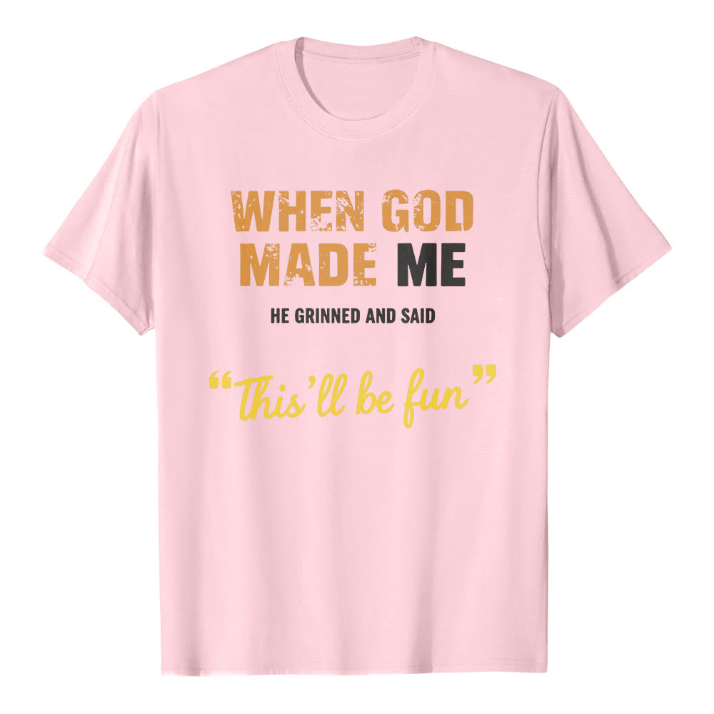 Christianartworkshop Camiseta clásica con la inscripción "Cuando Dios me creó" de estilo vintage. - Rosa - 2XL - image 1