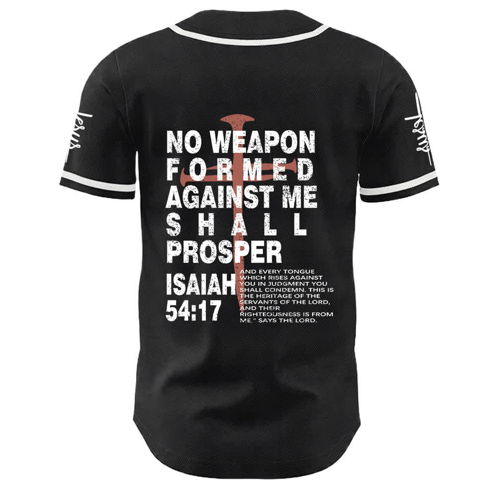 Christianartworkshop Ninguna arma forjada contra mí prosperará (camiseta de béisbol) - image 1
