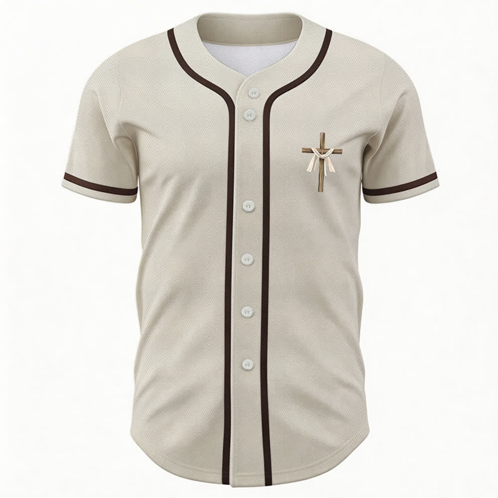 Camiseta de béisbol unisex con la frase "Él no está aquí, él ha resucitado" de Christianartworkshop. - image 2