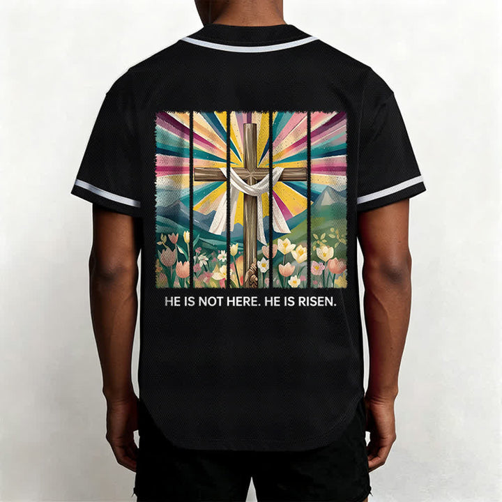 Camiseta de béisbol unisex con la frase "Él no está aquí, él ha resucitado" de Christianartworkshop. - image 17