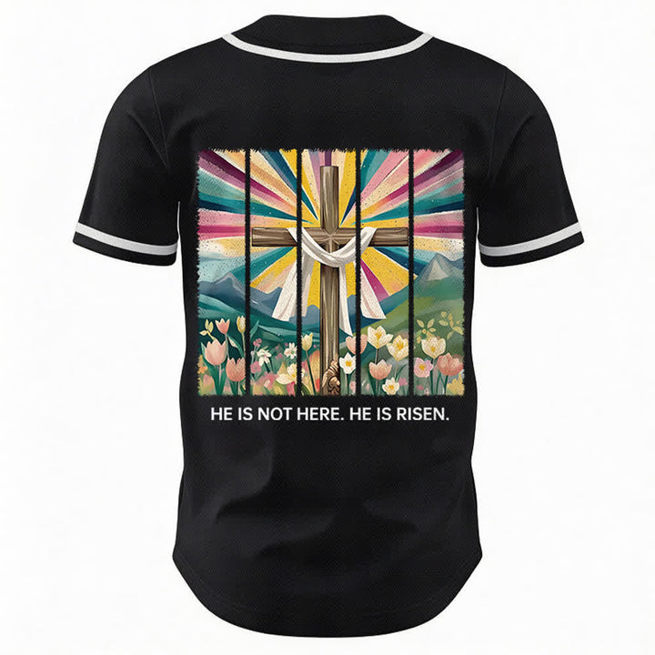 Camiseta de béisbol unisex con la frase "Él no está aquí, él ha resucitado" de Christianartworkshop. - image 15