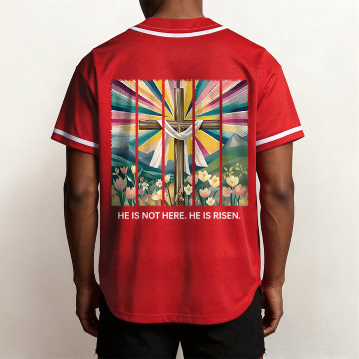Camiseta de béisbol unisex con la frase "Él no está aquí, él ha resucitado" de Christianartworkshop. - image 24