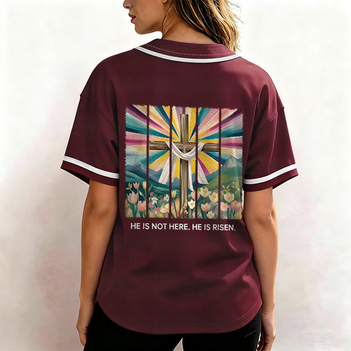 Camiseta de béisbol unisex con la frase "Él no está aquí, él ha resucitado" de Christianartworkshop. - image 33