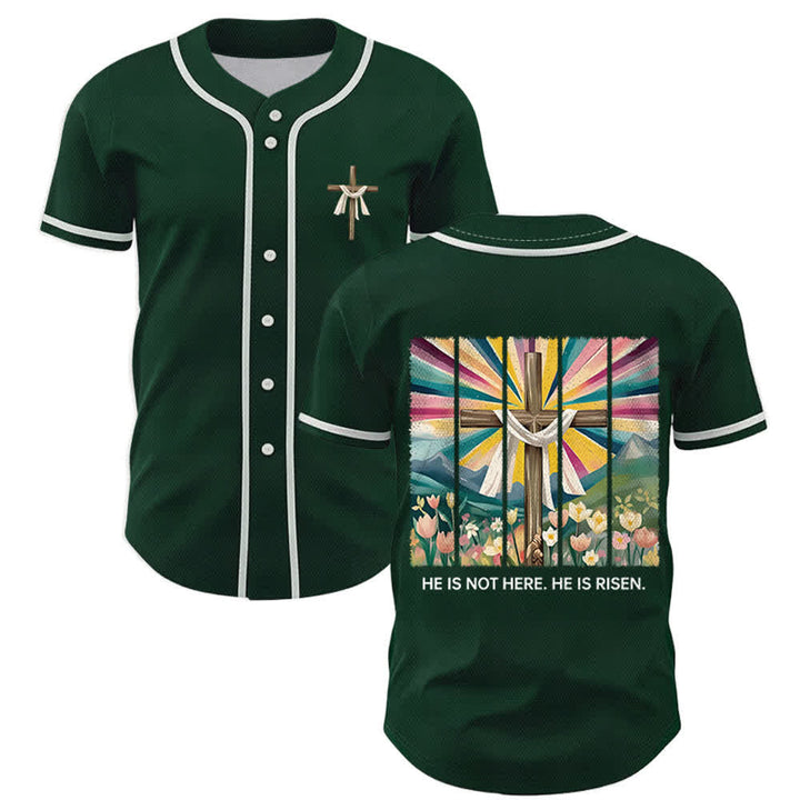 Camiseta de béisbol unisex con la frase "Él no está aquí, él ha resucitado" de Christianartworkshop. - Verde - 5XL - image 42