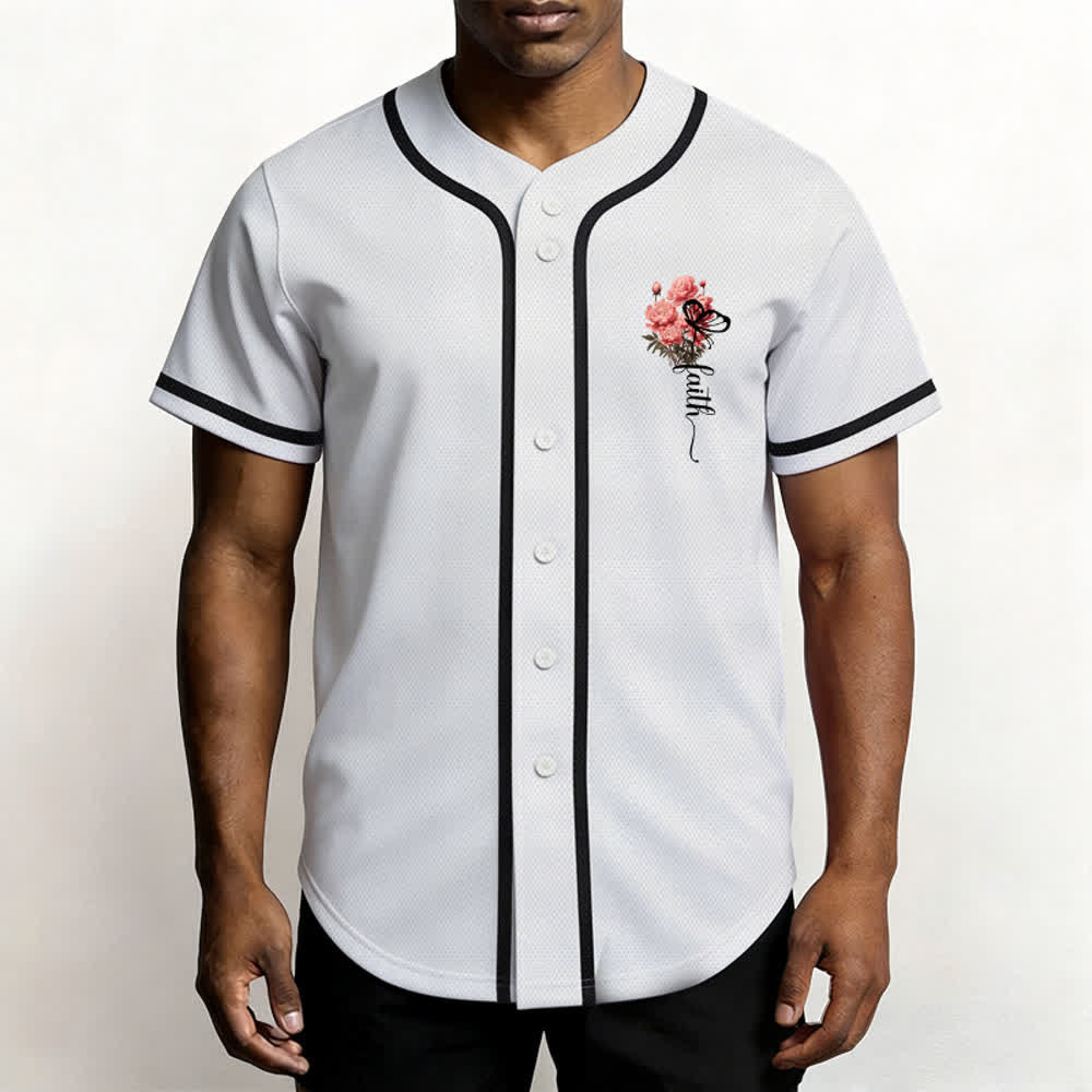 Christianartworkshop "Quizás fuiste creado para un momento como este" Ester 4:14 Camiseta de béisbol con botones y estampado de peonías Faith - image 4