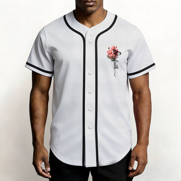 Christianartworkshop "Quizás fuiste creado para un momento como este" Ester 4:14 Camiseta de béisbol con botones y estampado de peonías Faith - image 4