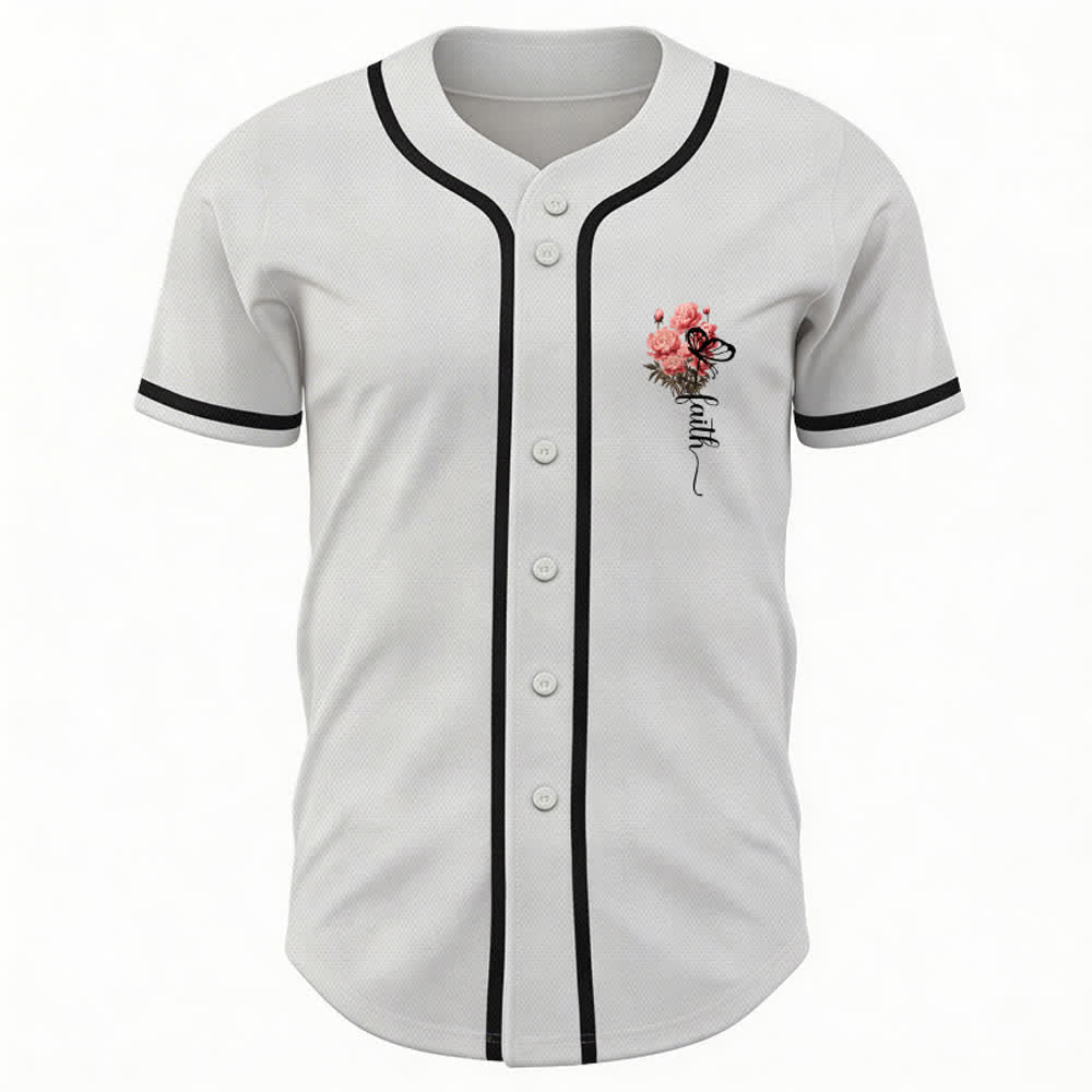 Christianartworkshop "Quizás fuiste creado para un momento como este" Ester 4:14 Camiseta de béisbol con botones y estampado de peonías Faith - image 2