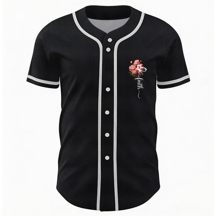 Christianartworkshop "Quizás fuiste creado para un momento como este" Ester 4:14 Camiseta de béisbol con botones y estampado de peonías Faith - image 9