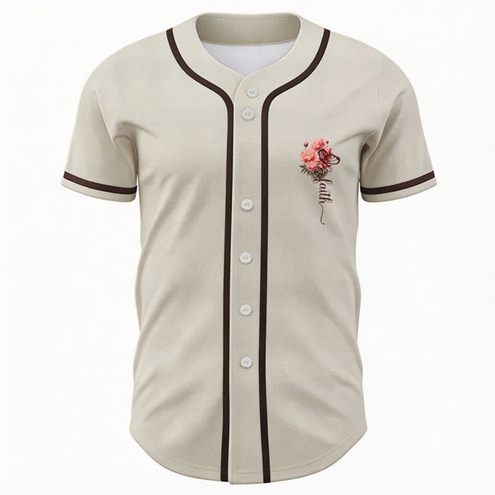 Christianartworkshop "Quizás fuiste creado para un momento como este" Ester 4:14 Camiseta de béisbol con botones y estampado de peonías Faith - image 16