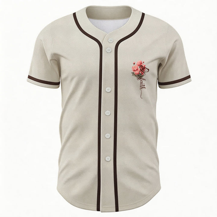 Christianartworkshop "Quizás fuiste creado para un momento como este" Ester 4:14 Camiseta de béisbol con botones y estampado de peonías Faith - image 16