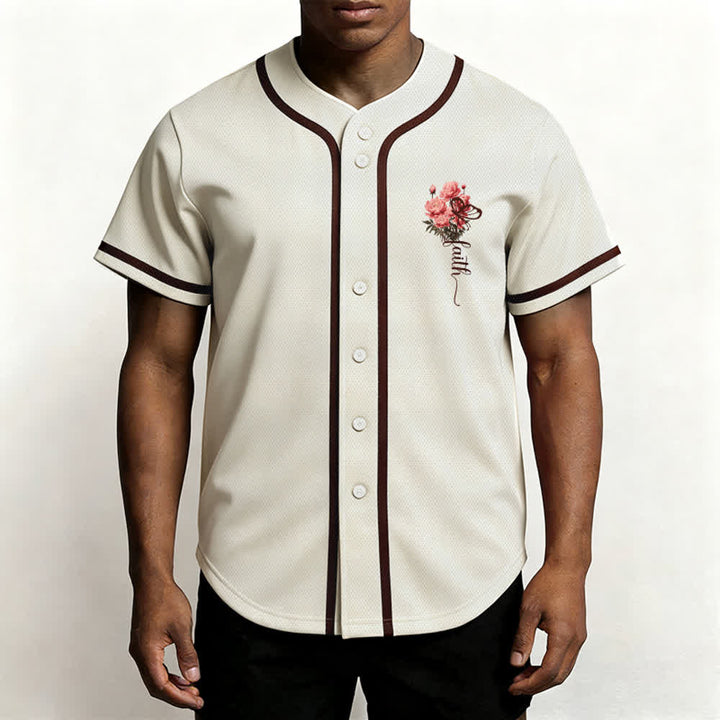 Christianartworkshop "Quizás fuiste creado para un momento como este" Ester 4:14 Camiseta de béisbol con botones y estampado de peonías Faith - image 18