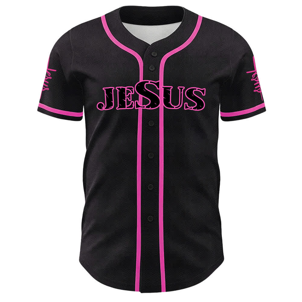 Christianartworkshop Camiseta de béisbol unisex personalizada con la frase "Jesús salva". - image 17