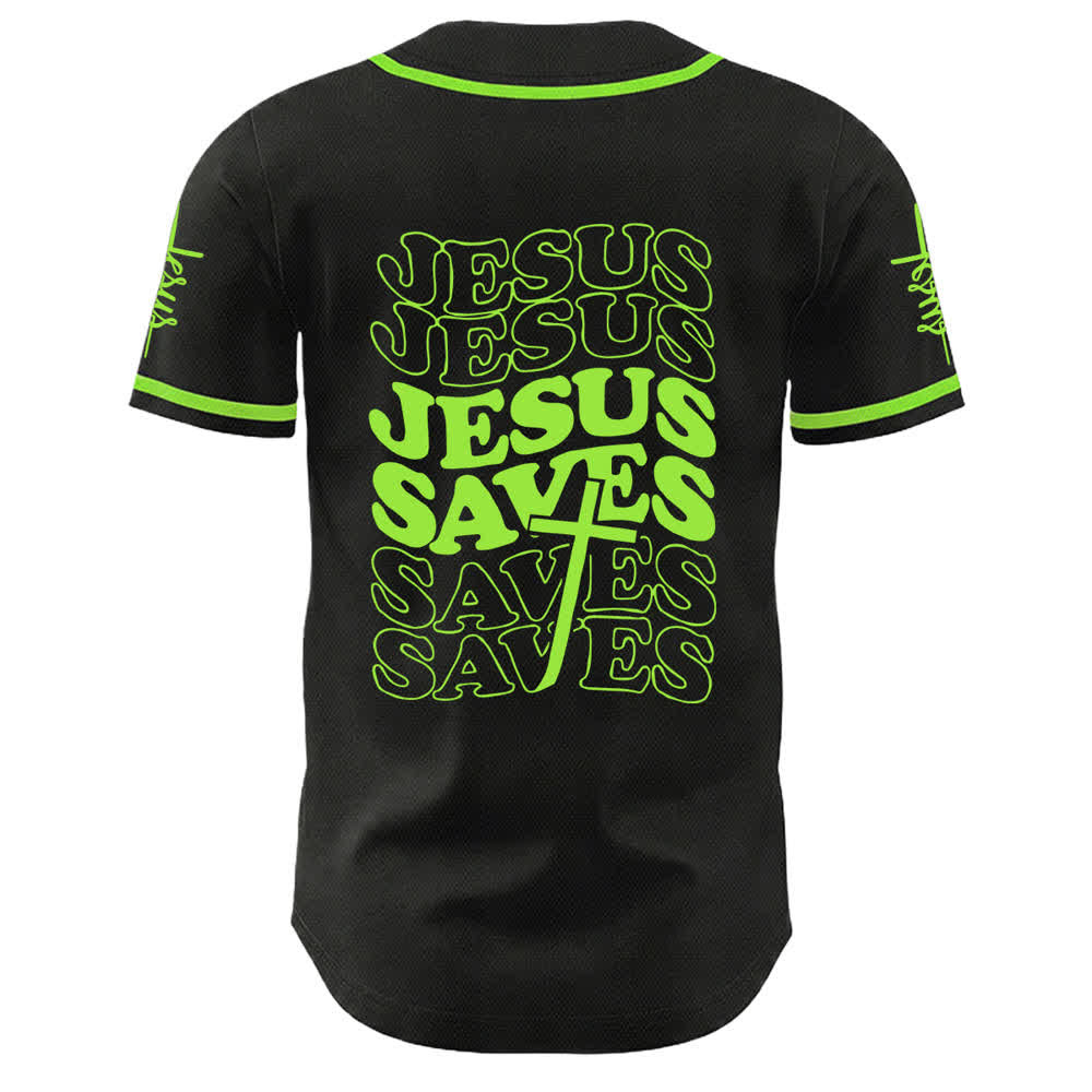 Camiseta de béisbol unisex personalizada con la frase "Jesús salva" de Christianartworkshop. - image 19