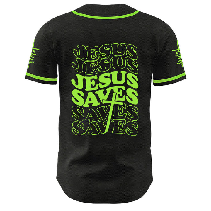 Camiseta de béisbol unisex personalizada con la frase "Jesús salva" de Christianartworkshop. - image 19