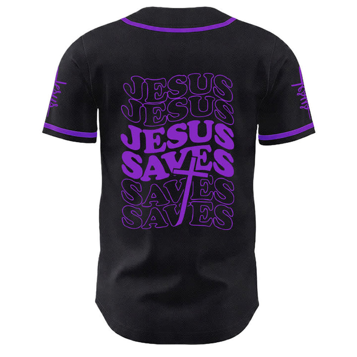 Camiseta de béisbol unisex personalizada con la frase "Jesús salva" de Christianartworkshop. - image 22