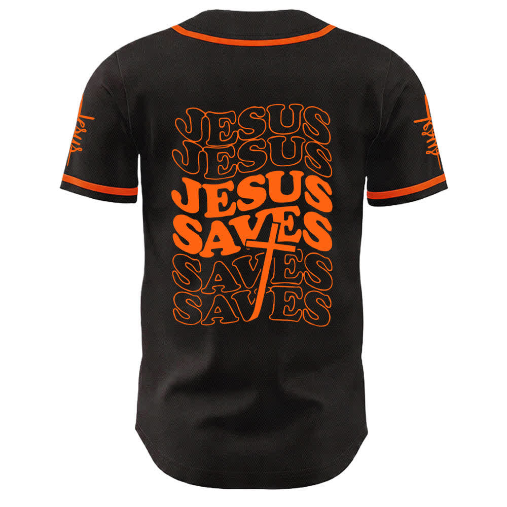Camiseta de béisbol unisex personalizada con la frase "Jesús salva" de Christianartworkshop. - image 13