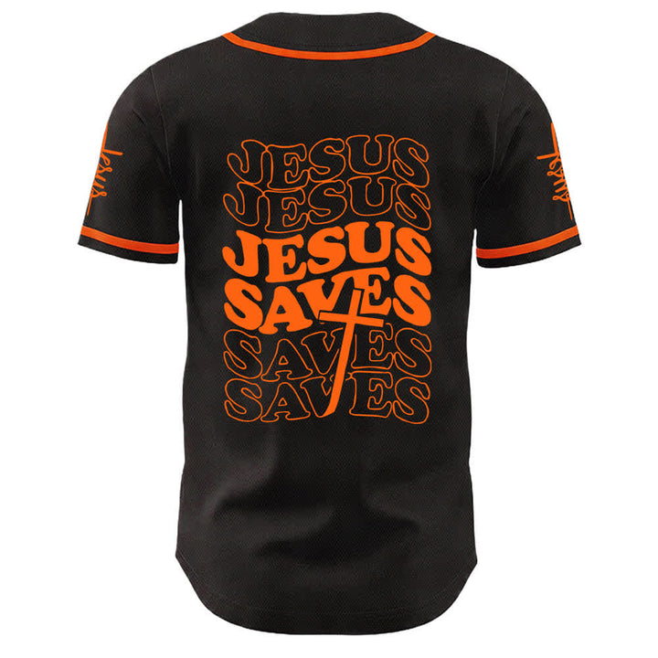Camiseta de béisbol unisex personalizada con la frase "Jesús salva" de Christianartworkshop. - image 13
