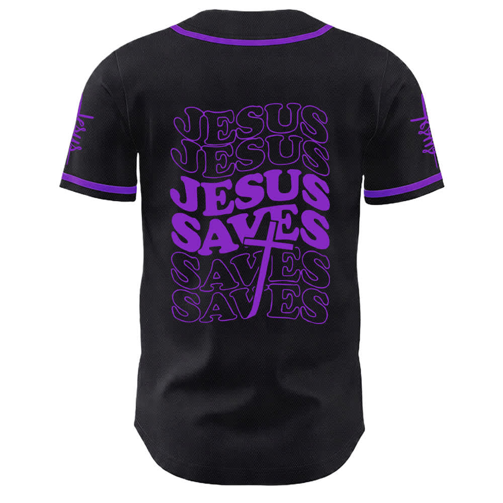 Christianartworkshop Camiseta de béisbol unisex personalizada con la frase "Jesús salva". - image 22