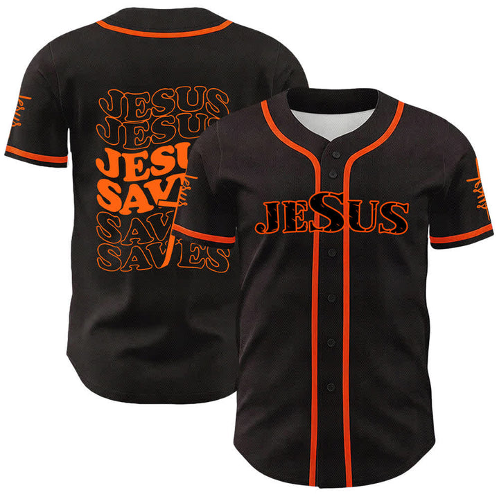 Camiseta de béisbol unisex personalizada con la frase "Jesús salva" de Christianartworkshop. - Naranja - 5XL - image 12