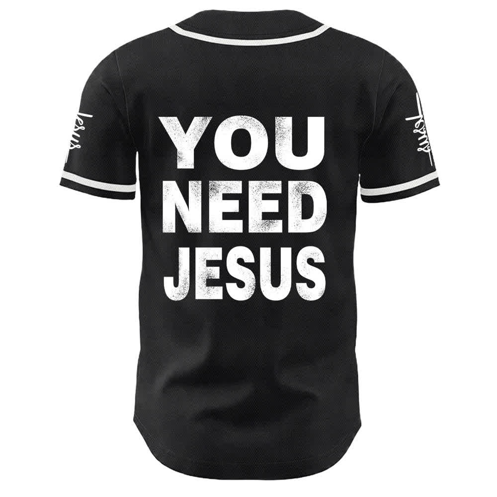 Camiseta de béisbol unisex con declaración de fe de Christianartworkshop You Need Jesus - image 4