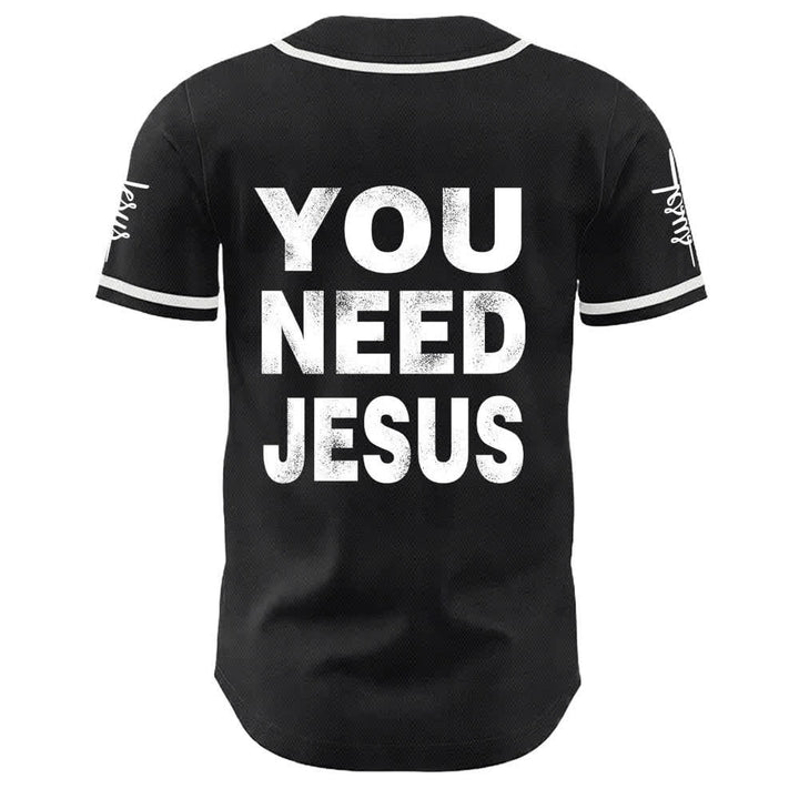 Camiseta de béisbol unisex con declaración de fe de Christianartworkshop You Need Jesus - image 4