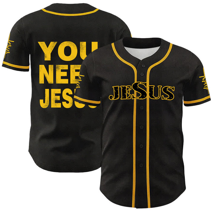 Camiseta de béisbol unisex con declaración de fe de Christianartworkshop You Need Jesus - Amarillo - 5XL - image 6