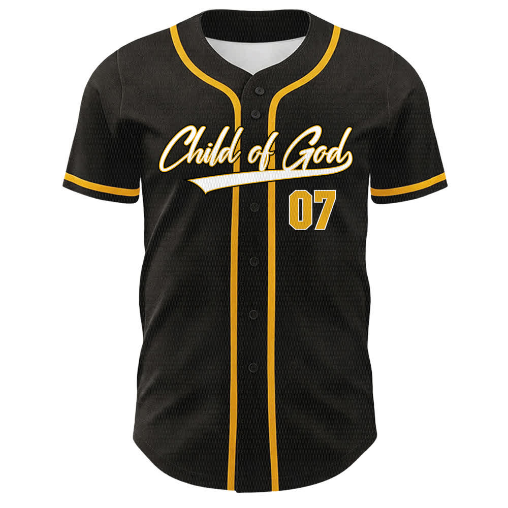 Christianartworkshop Camiseta de béisbol unisex "Hijo de Dios Número 07" - image 1