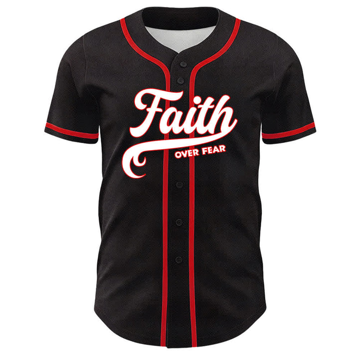 Camiseta de béisbol unisex con estampado de calavera, cordero y cruz de Christianartworkshop , "Fe sobre el miedo". - image 5