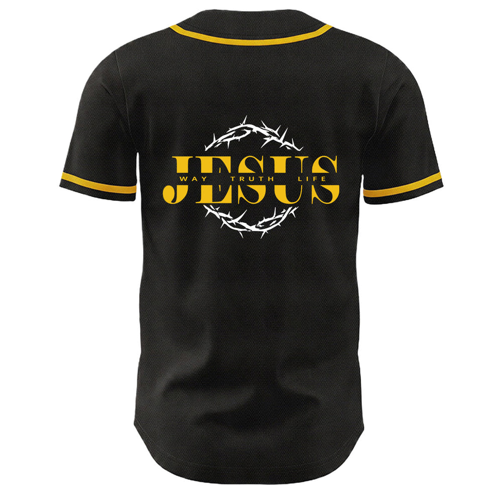 Christianartworkshop Camiseta de béisbol unisex con estampado gráfico de la Corona de Espinas, el Camino de Jesús, la Verdad y la Vida. - image 1