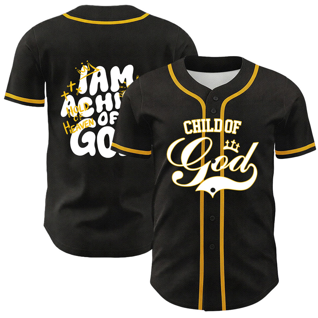 Christianartworkshop Camiseta de béisbol unisex con estampado de la corona de cordero "Soy un hijo de Dios" - Amarillo - 5XL - image 0