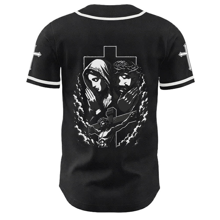 Camiseta de béisbol unisex cristiana con la Christianartworkshop de Jesús, la Virgen María y la cruz. - image 28