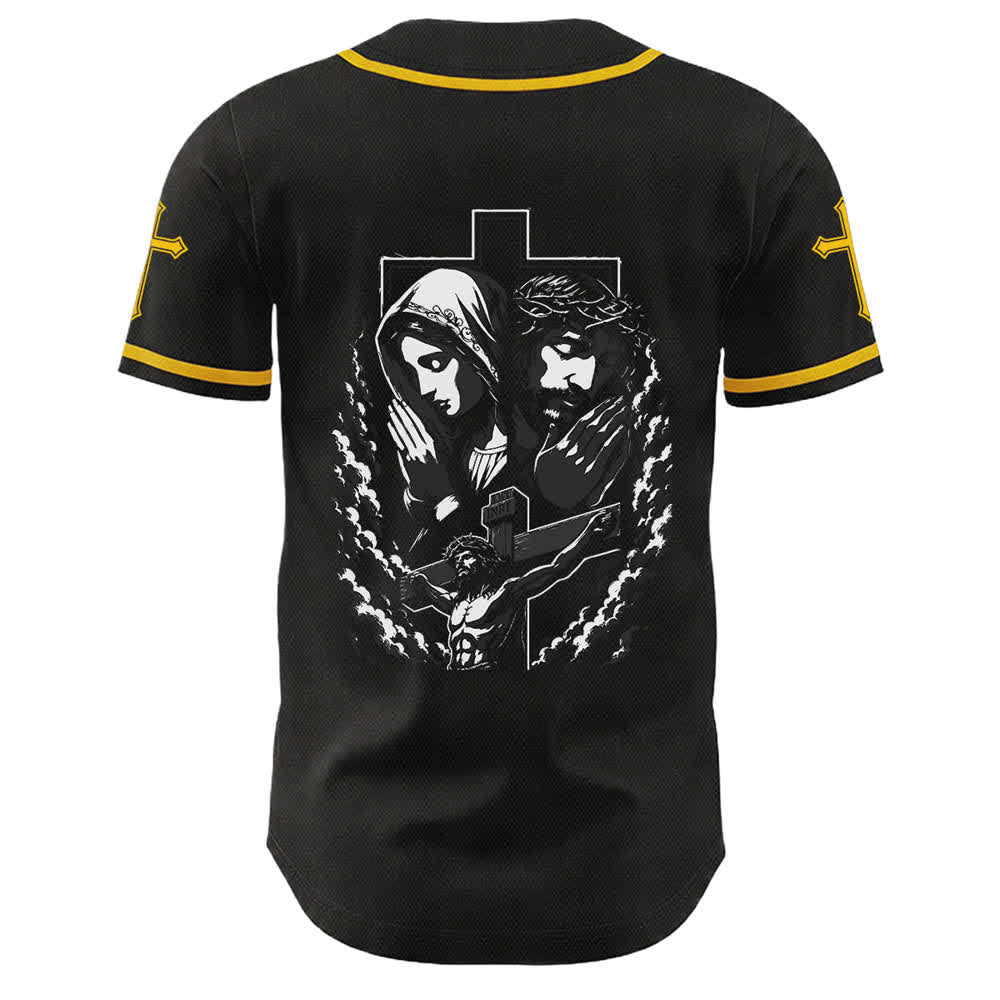 Camiseta de béisbol unisex cristiana con la Christianartworkshop de Jesús, la Virgen María y la cruz. - image 34