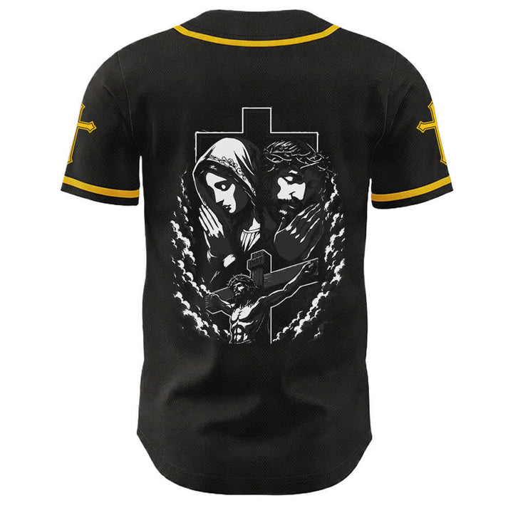 Camiseta de béisbol unisex cristiana con la Christianartworkshop de Jesús, la Virgen María y la cruz. - image 34