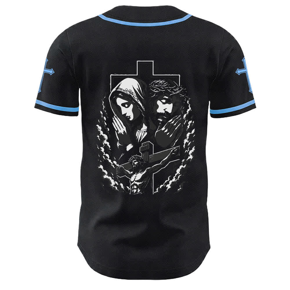 Camiseta de béisbol unisex cristiana con la Christianartworkshop de Jesús, la Virgen María y la cruz. - image 31