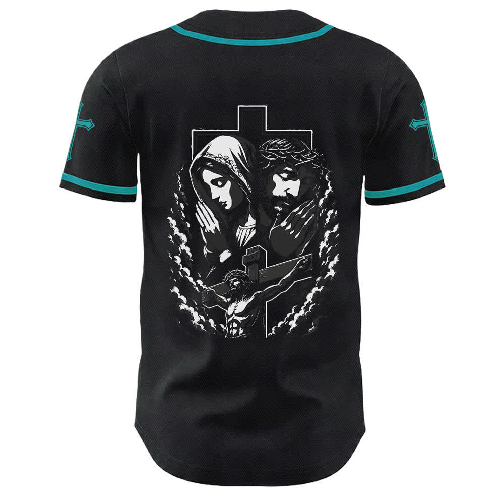 Camiseta de béisbol unisex cristiana con la Christianartworkshop de Jesús, la Virgen María y la cruz. - image 43
