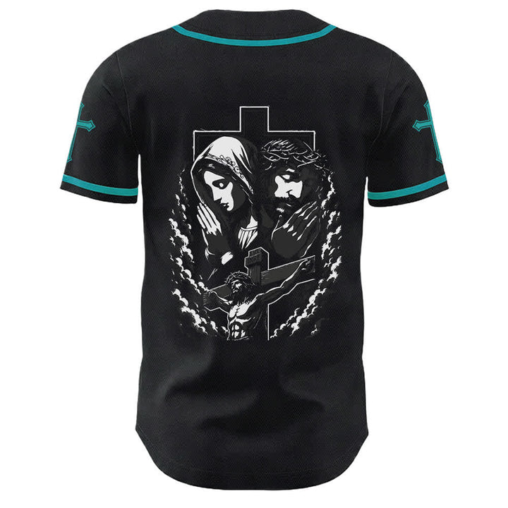 Camiseta de béisbol unisex cristiana con la Christianartworkshop de Jesús, la Virgen María y la cruz. - image 43