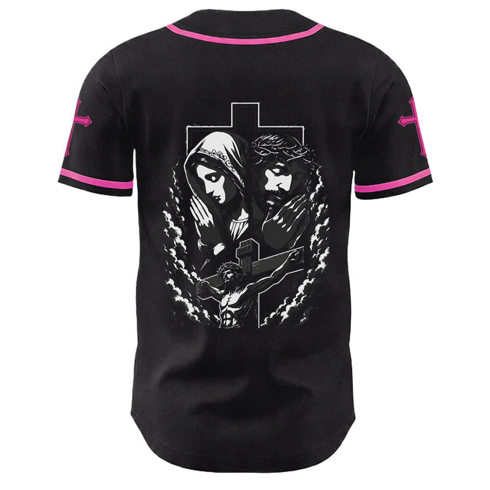 Camiseta de béisbol unisex cristiana con la Christianartworkshop de Jesús, la Virgen María y la cruz. - image 40