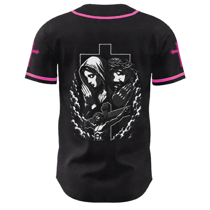 Camiseta de béisbol unisex cristiana con la Christianartworkshop de Jesús, la Virgen María y la cruz. - image 40