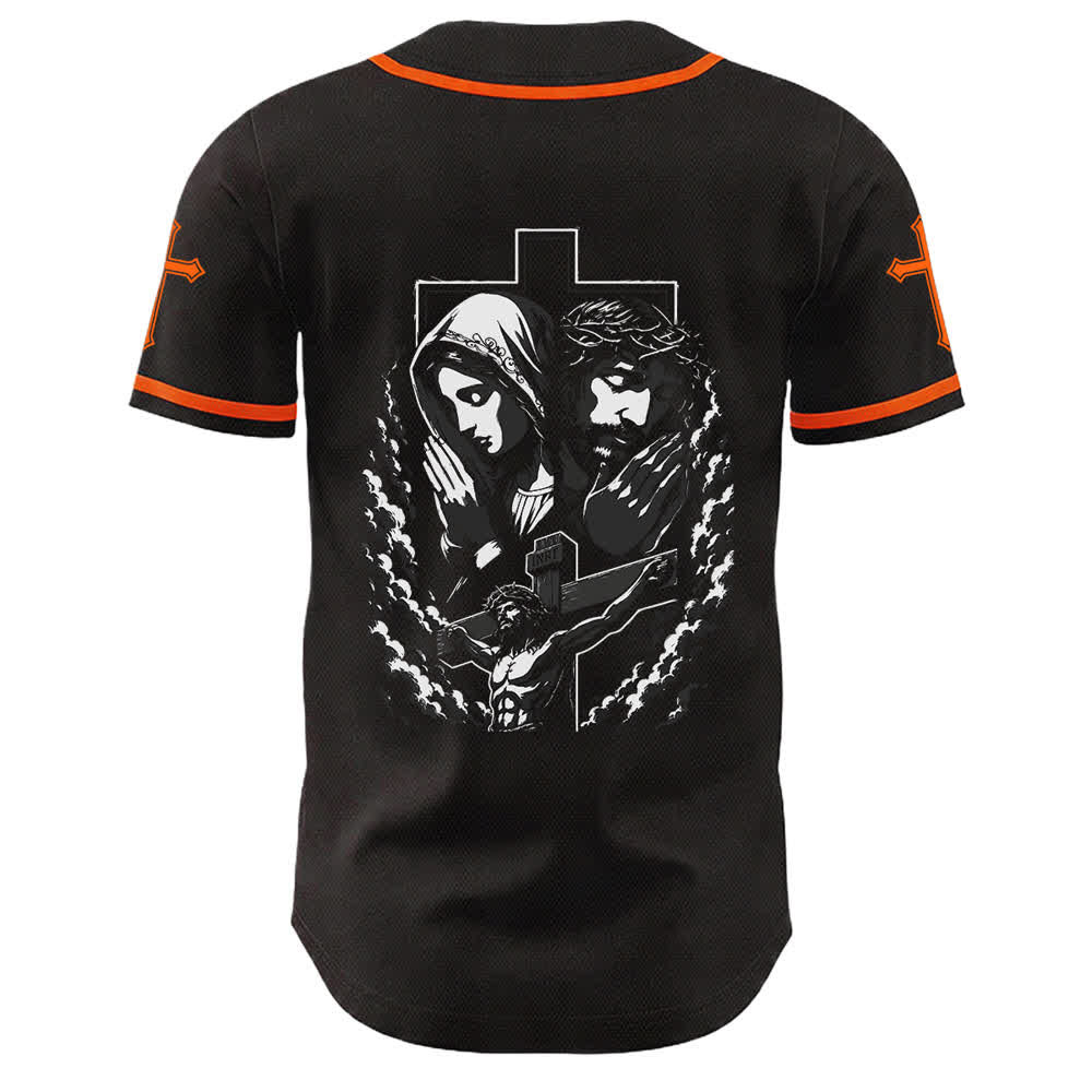 Camiseta de béisbol unisex cristiana con la Christianartworkshop de Jesús, la Virgen María y la cruz. - image 52