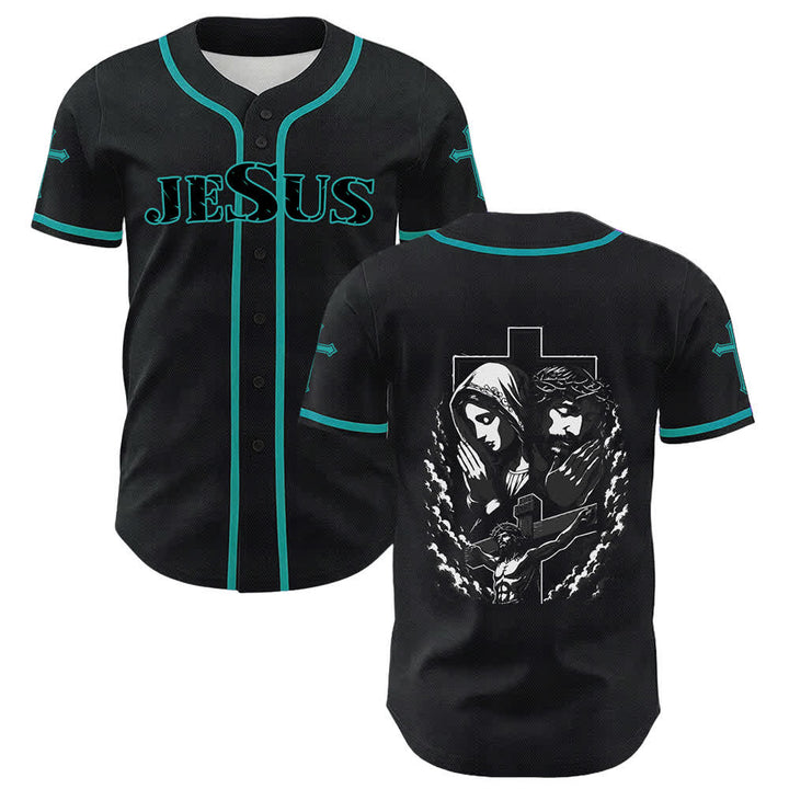 Camiseta de béisbol unisex cristiana con la Christianartworkshop de Jesús, la Virgen María y la cruz. - image 42