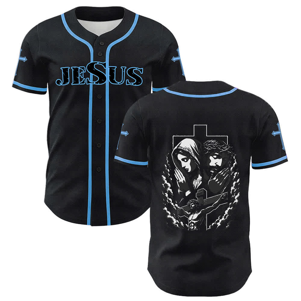 Camiseta de béisbol unisex cristiana con la Christianartworkshop de Jesús, la Virgen María y la cruz. - image 30