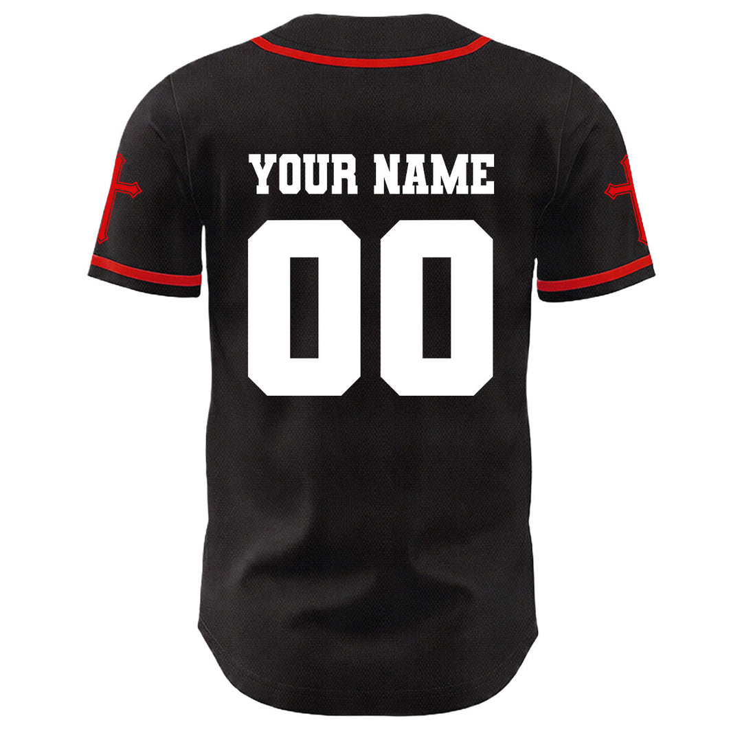 Camiseta de béisbol unisex con diseño de la crucifixión de Jesús y manga personalizada con nombre y número en Christianartworkshop. - image 22