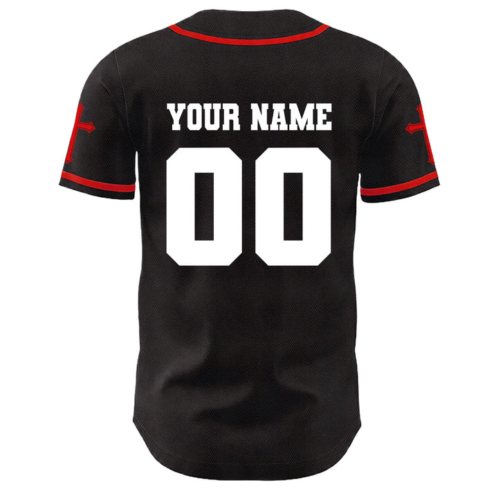 Camiseta de béisbol unisex con diseño de la crucifixión de Jesús y manga personalizada con nombre y número en Christianartworkshop. - image 22
