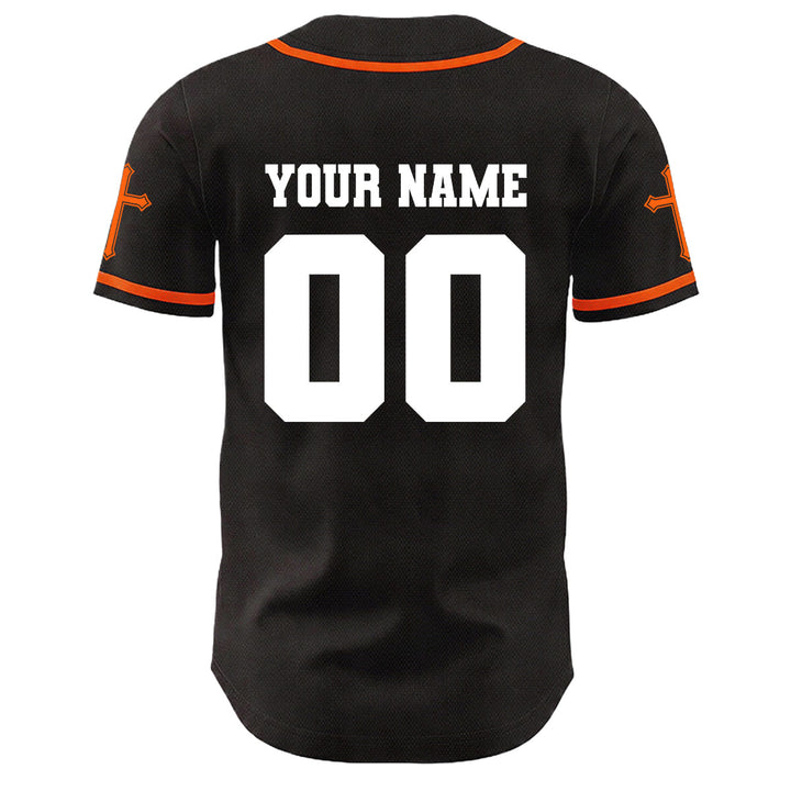 Camiseta de béisbol unisex con diseño de la crucifixión de Jesús y manga personalizada con nombre y número en Christianartworkshop. - image 26