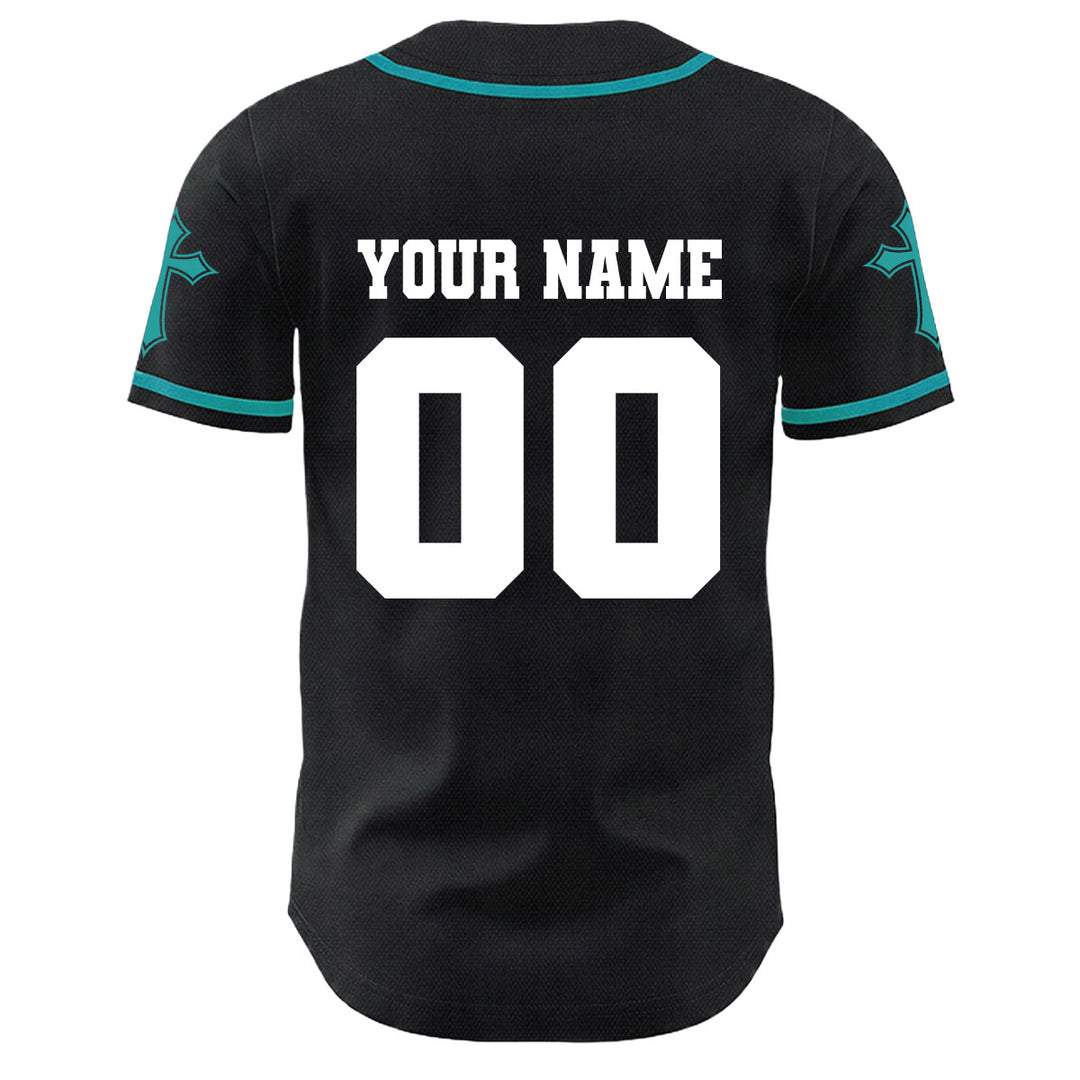 Camiseta de béisbol unisex con diseño de la Corona de Espinas de Jesús, nombre y número personalizados, manga cruzada, de Christianartworkshop. - image 34