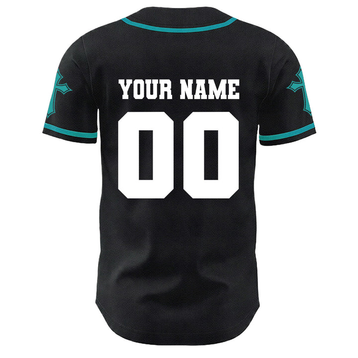 Camiseta de béisbol unisex con diseño de la Corona de Espinas de Jesús, nombre y número personalizados, manga cruzada, de Christianartworkshop. - image 34